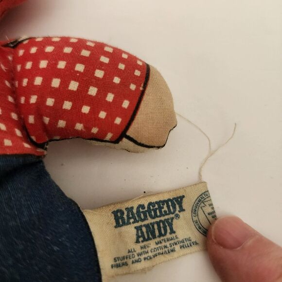 Vintage Knickerbocker Bean Bag Raggedy Andy 7.5" Cloth Doll - Picture 3 of 5